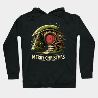 Merry Christmas - Festive Round Door - Fantasy Christmas Hoodie